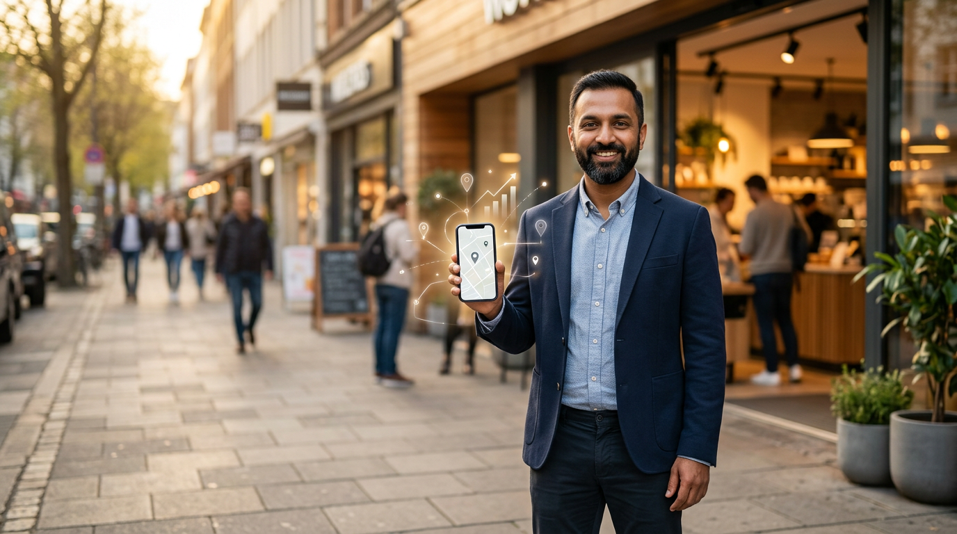 Business owner with Google Maps